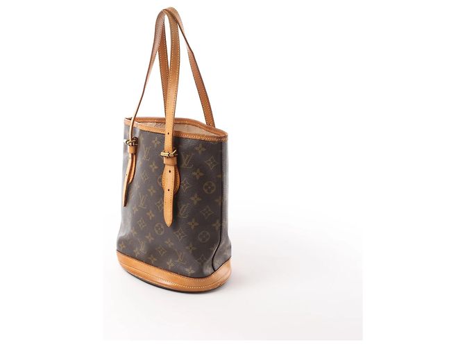 Borsa a tracolla Louis Vuitton Bucket PM Monogram Canvas Marrone M42238 Beige - vista 4