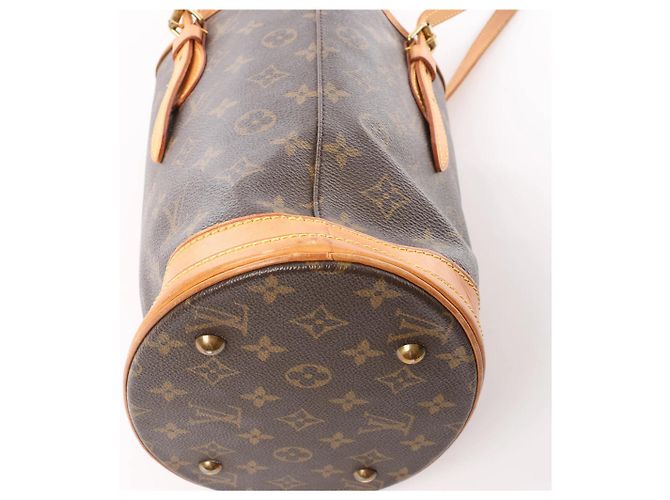 Borsa a tracolla Louis Vuitton Bucket PM Monogram Canvas Marrone M42238 Beige - vista 8