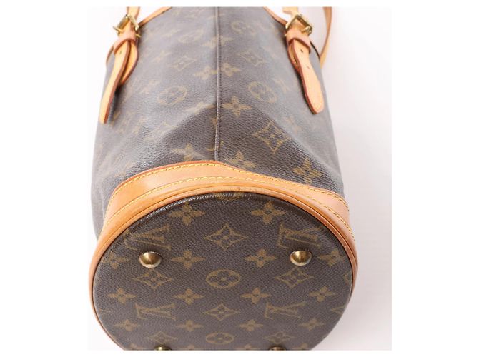 Borsa a tracolla Louis Vuitton Bucket PM Monogram Canvas Marrone M42238 Beige - vista 9