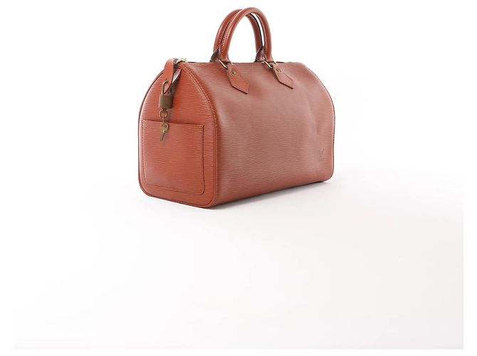 Borsa Louis Vuitton Speedy 30 in pelle Epi marrone M43003 - vista 3