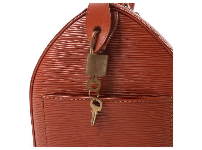 Borsa Louis Vuitton Speedy 30 in pelle Epi marrone M43003 - vista 4