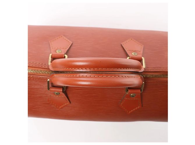 Borsa Louis Vuitton Speedy 30 in pelle Epi marrone M43003 - vista 5
