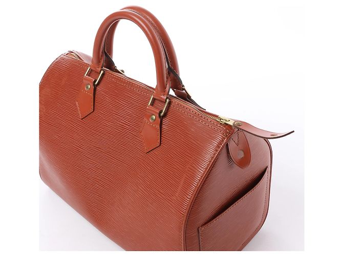 Borsa Louis Vuitton Speedy 30 in pelle Epi marrone M43003 - vista 8