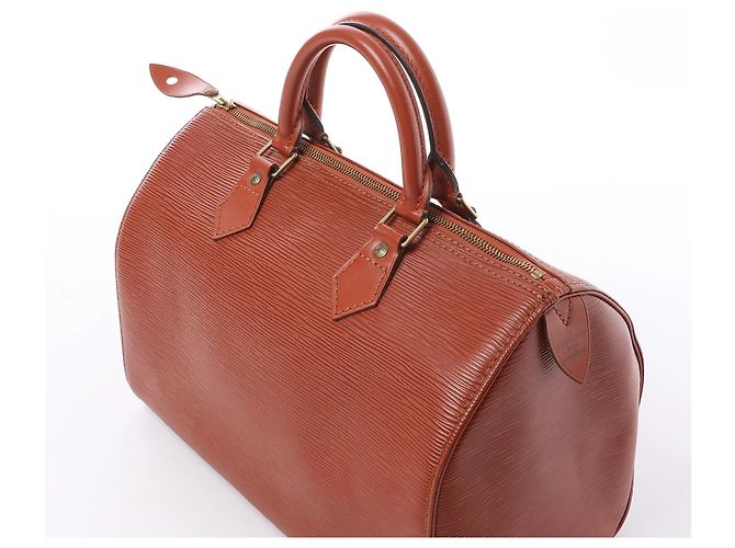 Borsa Louis Vuitton Speedy 30 in pelle Epi marrone M43003 - vista 9
