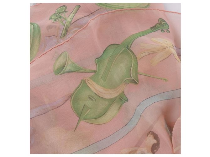 Carré 90 Hermès "La Dance ballet" in seta rosa - vista 13