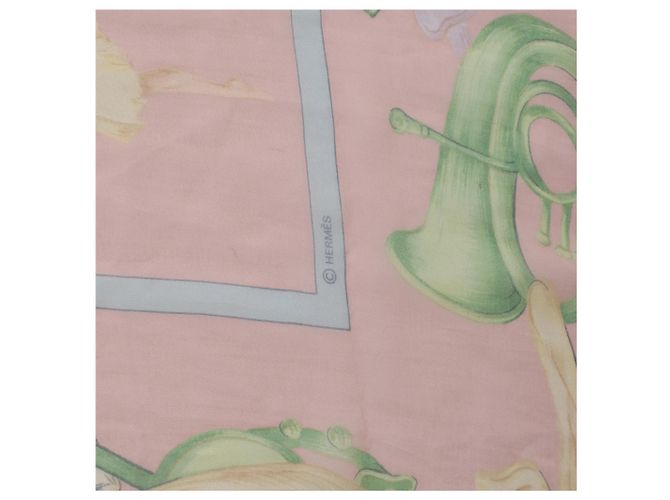 Carré 90 Hermès "La Dance ballet" in seta rosa - vista 9
