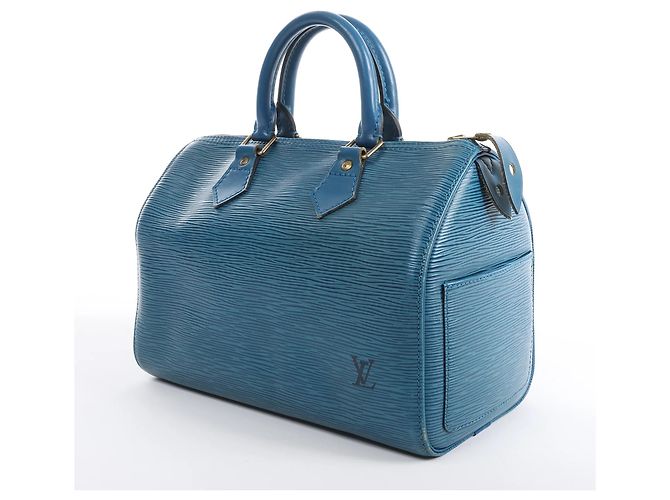 Borsa Louis Vuitton Speedy 25 Epi Leather Blu M43015 - vista 3