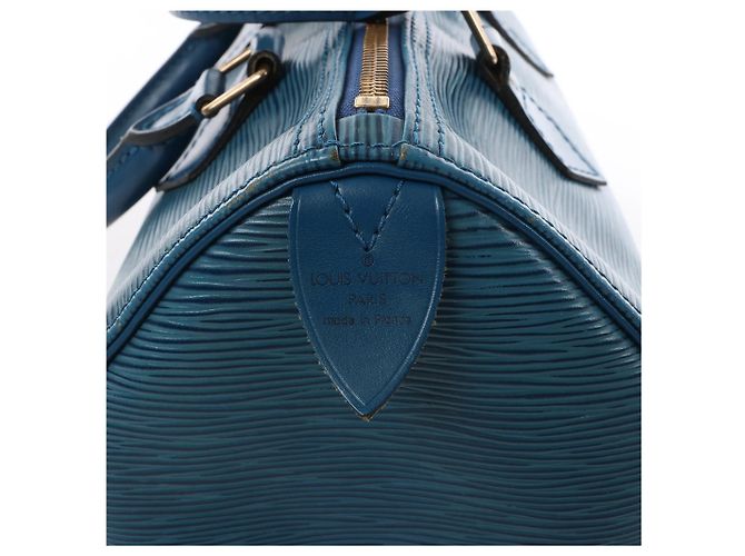 Borsa Louis Vuitton Speedy 25 Epi Leather Blu M43015 - vista 8