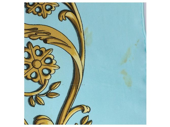 Carré 90 Hermès "LA PROMENADE DE LONGCHAMPS" Fazzoletto di seta Blu - vista 6