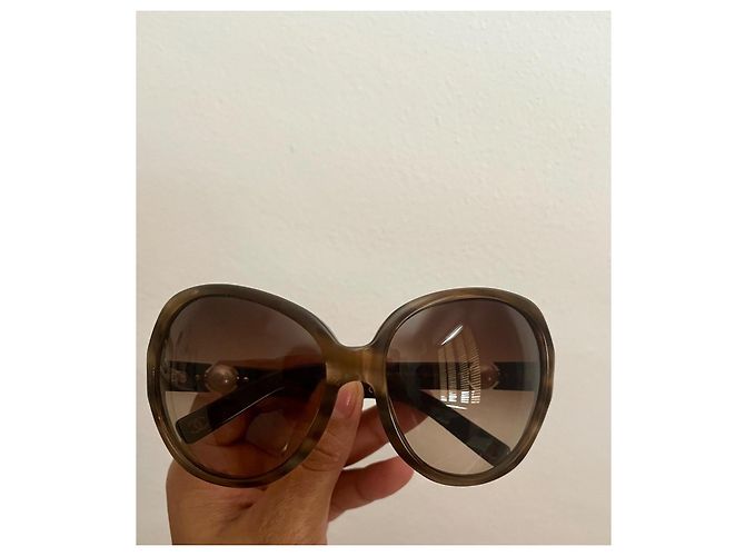 Gafas de sol Chanel con detalles de perlas Castaño - vista 4