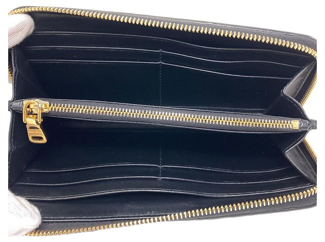 Miu Miu gestepptes Leder-Langgeldbörse Schwarz - Ansicht 4