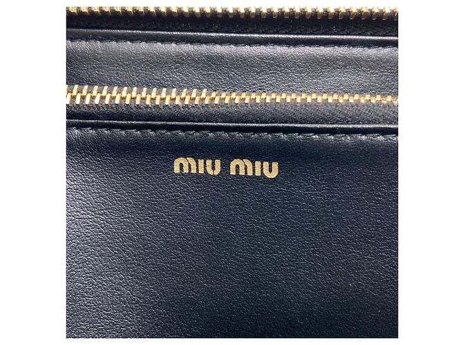 Miu Miu gestepptes Leder-Langgeldbörse Schwarz - Ansicht 6