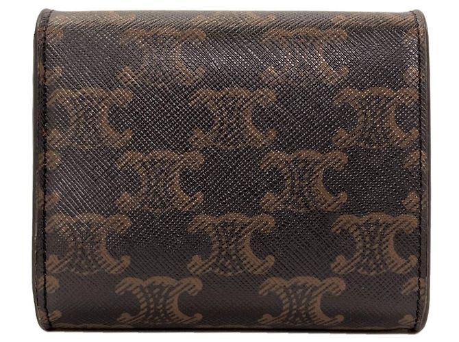 Céline Celine Small Flap Wallet Triomphe in Braun PVC - Ansicht 2