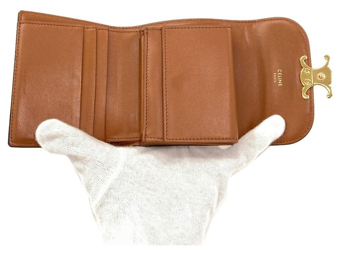 Céline Celine Small Flap Wallet Triomphe in Braun PVC - Ansicht 5