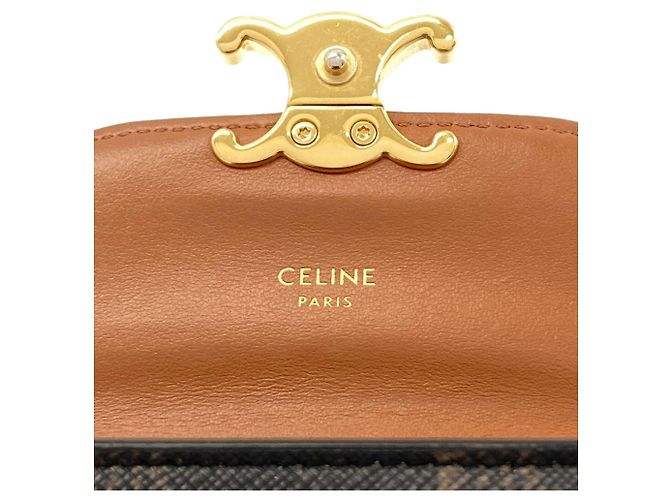 Céline Celine Small Flap Wallet Triomphe in Braun PVC - Ansicht 8
