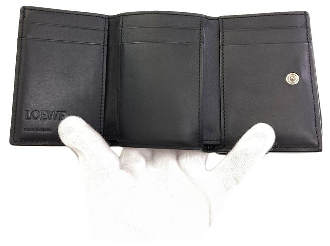 Loewe Anagram Patch Tri-fold Wallet Black - view 4