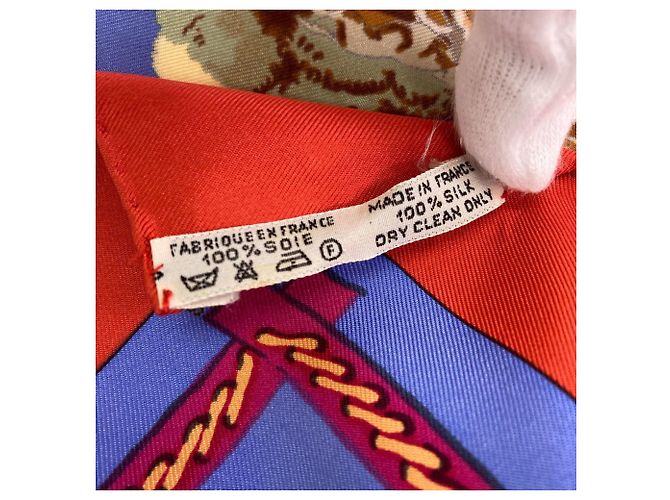 Hermès Hermes Carré 90 African Hunt Seidentuch Rot Blau - Ansicht 7