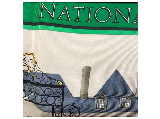 Foulard Carré 90 Les Haras Nationaux di Hermès Marrone - vista 9