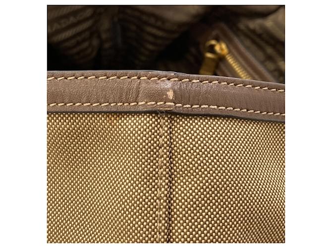 Borsa Tote Prada Fiocco Logo Marrone - vista 11