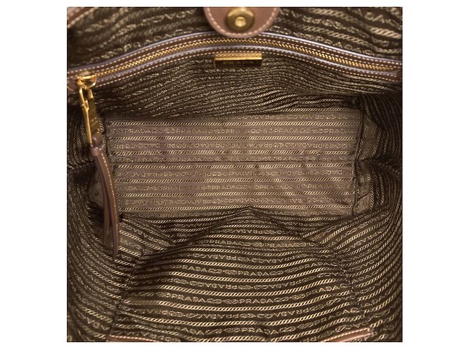 Borsa Tote Prada Fiocco Logo Marrone - vista 5
