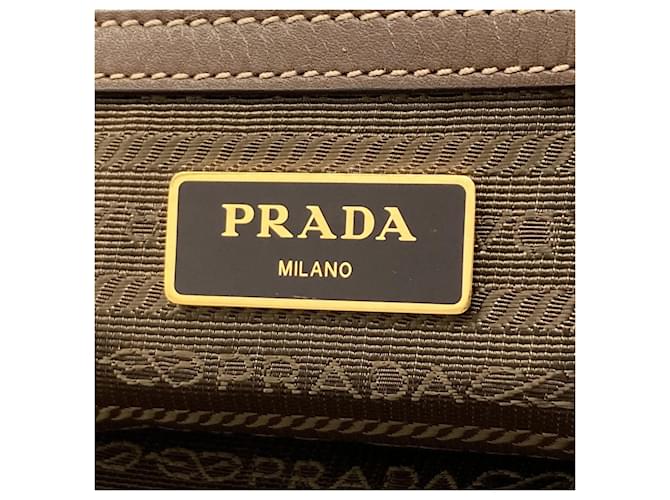 Borsa Tote Prada Fiocco Logo Marrone - vista 6