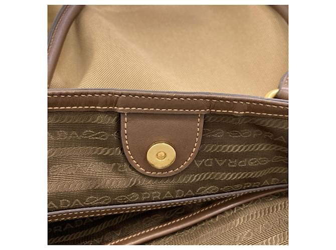 Borsa Tote Prada Fiocco Logo Marrone - vista 9