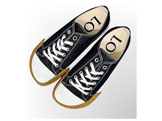 Sneakers Loewe denim blu navy Bianco - vista 4