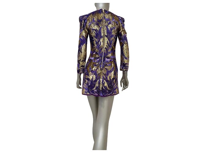 Mini abito in seta con paillettes decorate Balmain FR 38 Usato - vista 2