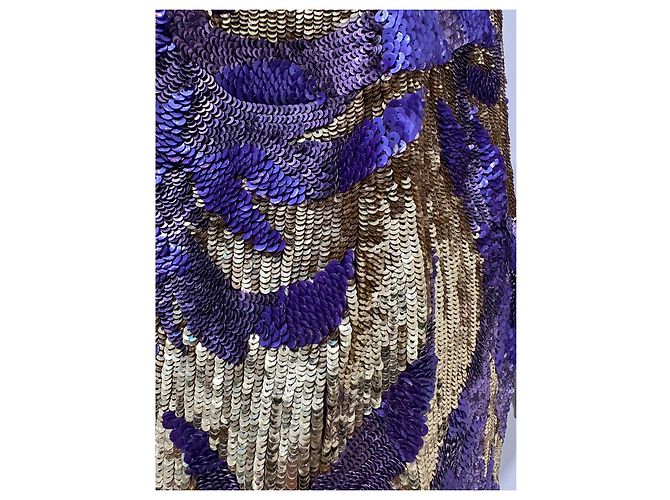Mini abito in seta con paillettes decorate Balmain FR 38 Usato - vista 4