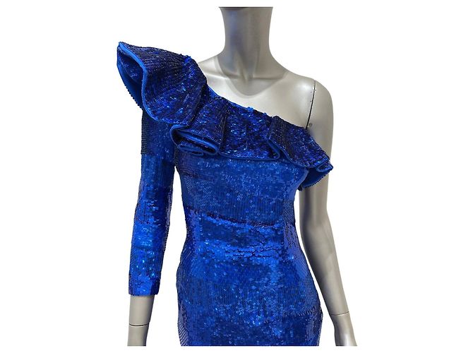 Balmain One-Shoulder Pailletten Mini Kleid 2009 Größe 38 Gebraucht - Ansicht 2