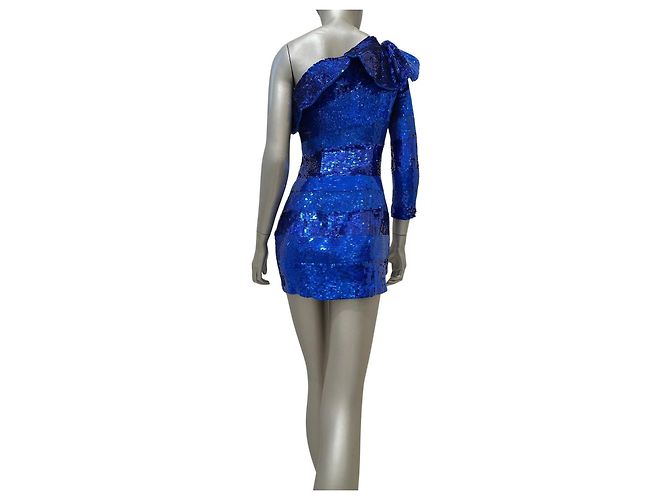 Balmain One-Shoulder Pailletten Mini Kleid 2009 Größe 38 Gebraucht - Ansicht 3