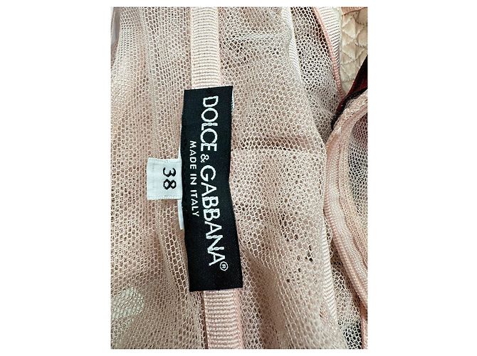 Dolce & Gabbana Abendkleid aus gerafftem Tüll mit Rosen-Applikation Gr. 38 Gebraucht - Ansicht 4