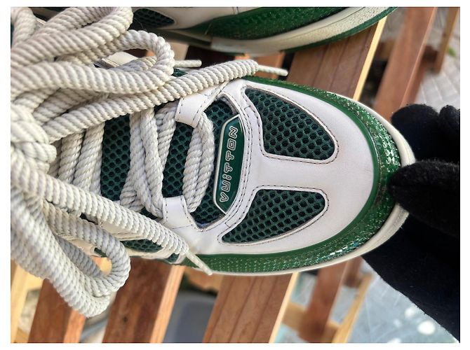 Sneakers Louis Vuitton Skate Verde e Bianco - vista 7
