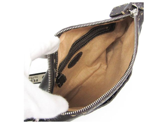 Fendi Vintage Selleria Zip Messenger Pelle Small - vista 3