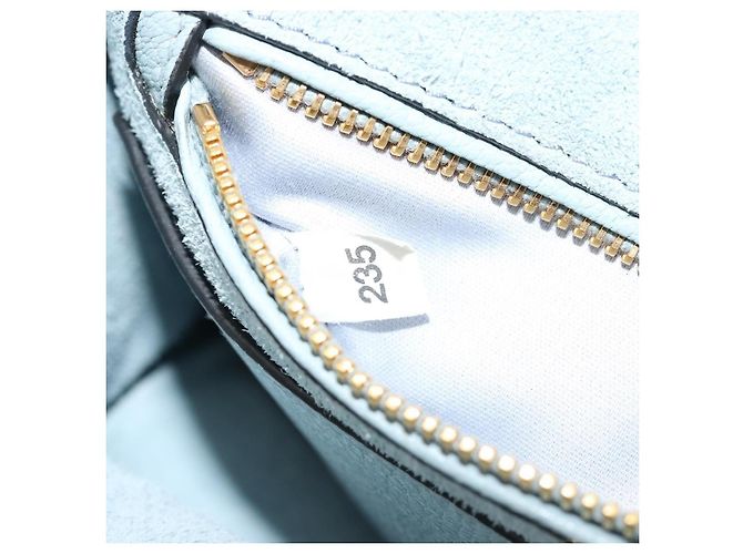 Miu Miu Madras Crystal Buckle Leather Small Blu - vista 7