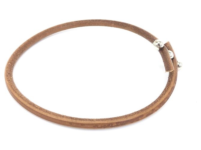 Hermès Choker Hermes Tournis in pelle Tournis Marrone - vista 5
