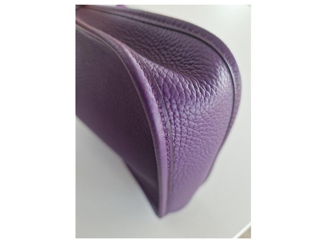 Hermès Evelyne TPM Borsa a Tracolla in Pelle Granulata Violet Porpora - vista 2