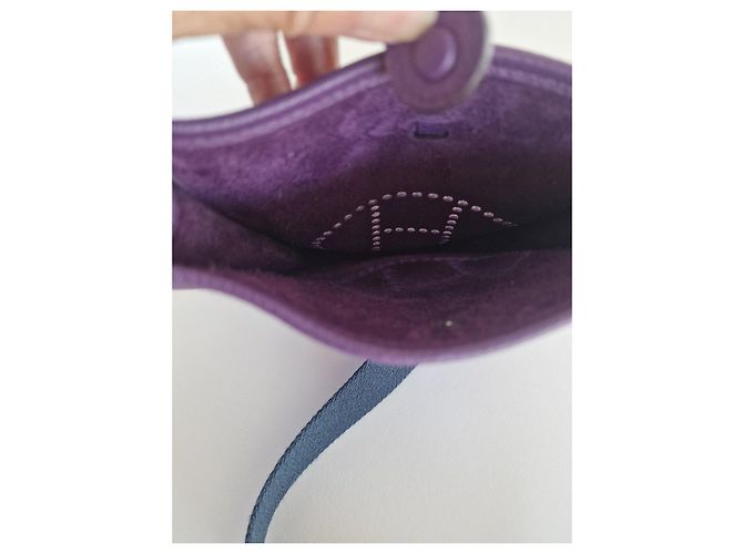 Hermès Evelyne TPM Borsa a Tracolla in Pelle Granulata Violet Porpora - vista 4