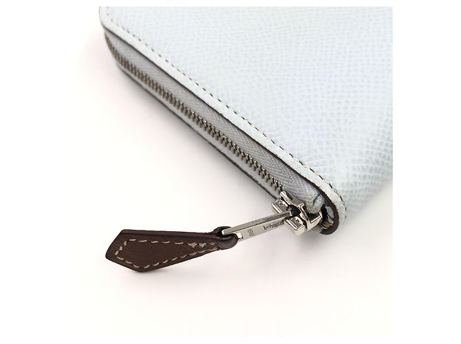 Hermès Hermes Azap Zip Around Silk'in Epsom Long Blu - vista 5
