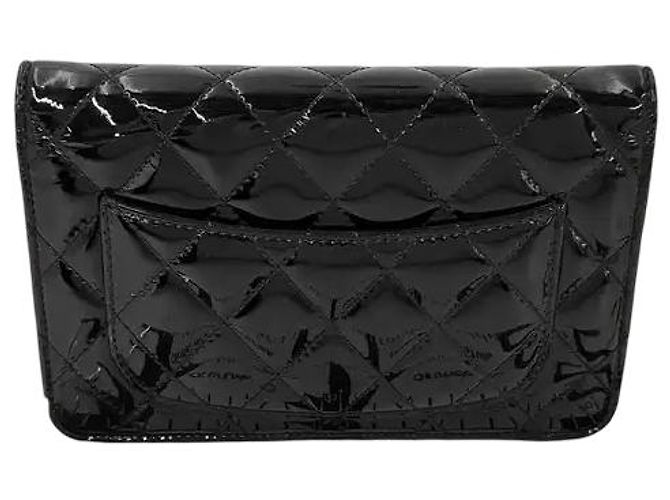Chanel Wallet on Chain gestepptes Lackleder medium Schwarz - Ansicht 2
