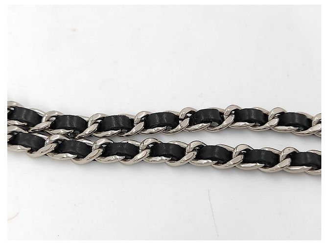 Chanel Wallet on Chain gestepptes Lackleder medium Schwarz - Ansicht 4