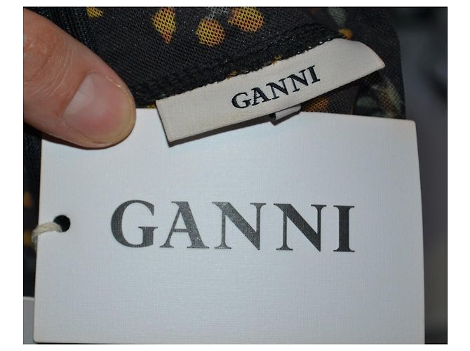 Ganni langärmelige Bluse mit Blumenprint Schwarz - Ansicht 5