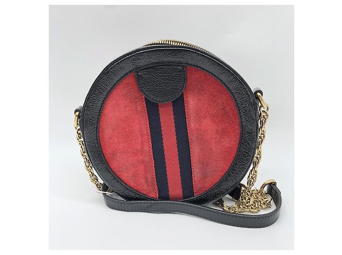 Gucci Ophidia Mini Borsa a Tracolla in Scamosciato e Pelle Rosso - vista 2