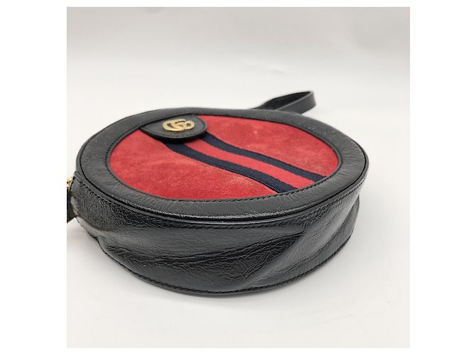 Gucci Ophidia Mini Borsa a Tracolla in Scamosciato e Pelle Rosso - vista 3