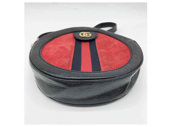Gucci Ophidia Mini Borsa a Tracolla in Scamosciato e Pelle Rosso - vista 5
