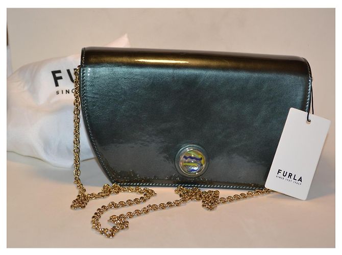 Borsa a tracolla Furla in pelle verde con finiture dorate D'oro - vista 2