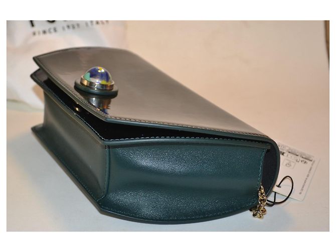 Borsa a tracolla Furla in pelle verde con finiture dorate D'oro - vista 4