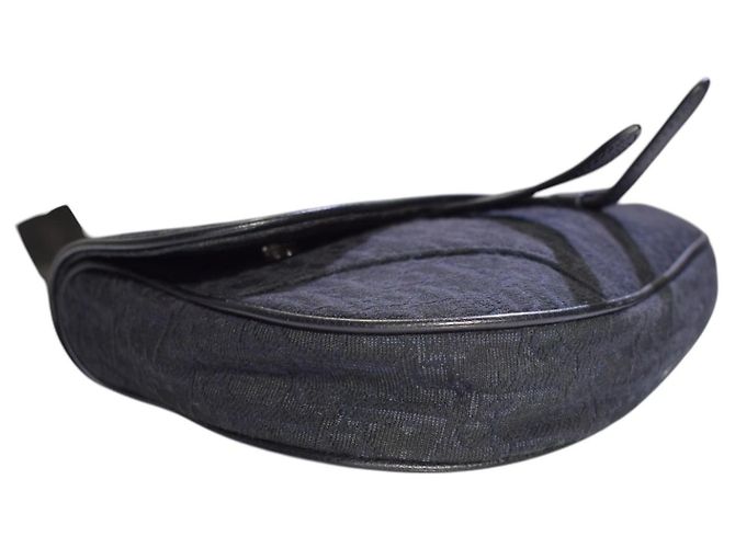 Borsa a tracolla CHRISTIAN DIOR in jacquard Oblique nero con scatola - vista 11