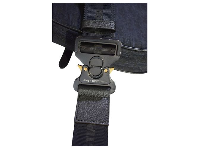 Borsa a tracolla CHRISTIAN DIOR in jacquard Oblique nero con scatola - vista 16