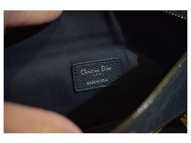 Borsa a tracolla CHRISTIAN DIOR in jacquard Oblique nero con scatola - vista 17
